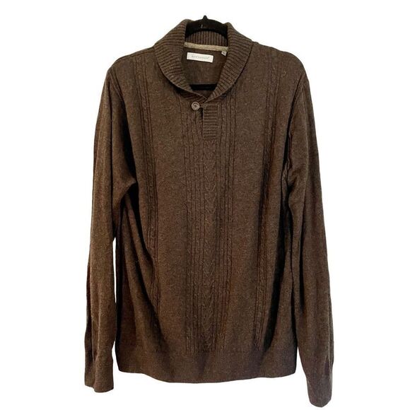 Alex cannon brown cashmere blend drape neck sweater - Picture 1 of 7